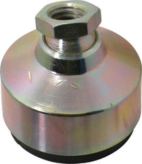 Gibraltar - 240 Lb Capacity, 1/2-13 Thread, 1-3/4" OAL, Zinc Stud, Tapped Socket Mount Leveling Pad - 1-7/8" Base Diam, Zinc Pad, 3/4" Hex - Americas Industrial Supply