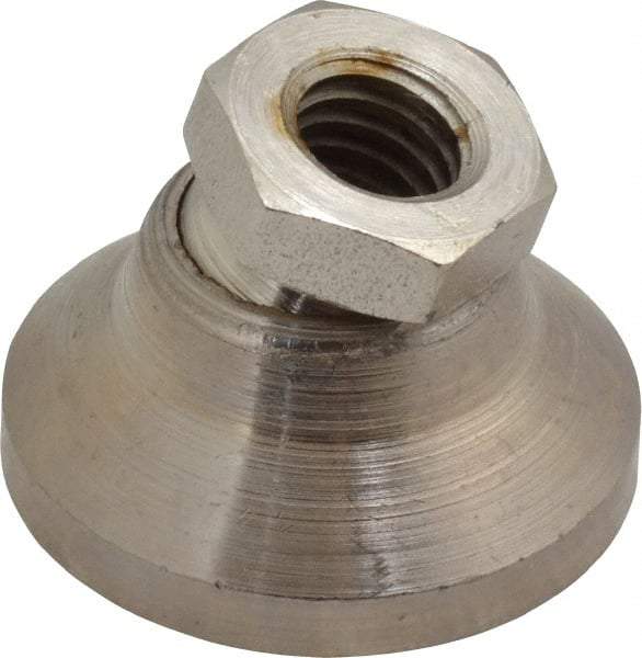 Gibraltar - 3750 Lb Capacity, 3/8-16 Thread, 7/8" OAL, Steel Stud, Tapped Pivotal Socket Mount Leveling Mount - 1-1/4" Base Diam, Steel Pad, 5/8" Hex - Americas Industrial Supply