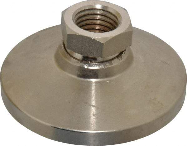 Gibraltar - 20000 Lb Capacity, 1-8 Thread, 1-7/8" OAL, Steel Stud, Tapped Pivotal Socket Mount Leveling Mount - 4" Base Diam, Steel Pad, 1-3/8" Hex - Americas Industrial Supply