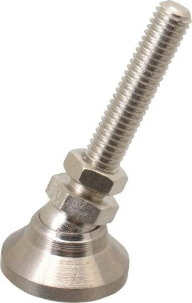 Gibraltar - 3/8-16 Bolt Thread, Studded Pivotal Stud Mount Leveling Pad & Mount - 3,750 Max Lb Capacity, 1-1/4" Base Diam - Americas Industrial Supply