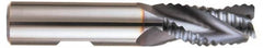 Accupro - 5/8" Diam, Coarse Pitch, 1-1/4" LOC, 3 Flute Solid Carbide Roughing Square End Mill - TiCN Finish, 3-1/2" OAL, 5/8" Shank Diam, Single End, Centercutting, 30° Helix - Americas Industrial Supply