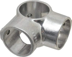 Hollaender - 1-1/2" Pipe, Side Outlet Tee-E, Aluminum Alloy Tee Pipe Rail Fitting - Bright Finish - Americas Industrial Supply