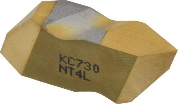 Kennametal - NT4 Grade KC730, Internal/External Partial Profile 60° Threading Insert - 1.25 to 6.25mm & 4 to 20 TPI Ext Pitch, 20 to 6.25mm & 4 to 12 TPI Int Pitch, Left Hand Insert, TiN Finish, Carbide - Americas Industrial Supply