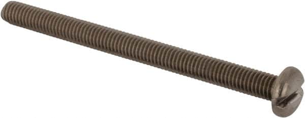 Value Collection - #10-32 UNF, 2-1/2" Length Under Head Slotted Drive Machine Screw - Pan Head, Grade 18-8 Stainless Steel, Uncoated, Without Washer - Americas Industrial Supply