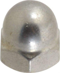 Value Collection - #10-32 UNF, 3/8" Width Across Flats, Uncoated, Stainless Steel Acorn Nut - 25/64" Overall Height, Grade 18-8 - Americas Industrial Supply