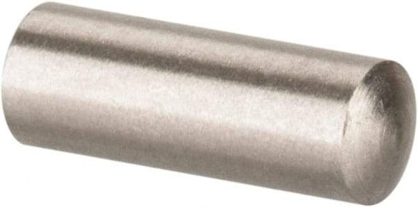 Value Collection - 3mm Diam x 8mm Pin Length 316 Stainless Steel Standard Dowel Pin - Bright Finish, 1 Rounded End - Americas Industrial Supply