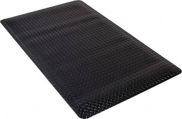 PRO-SAFE - 5' Long x 3' Wide, Dry Environment, Anti-Fatigue Matting - Black, Vinyl with Vinyl Sponge Base, Beveled on 4 Sides - Americas Industrial Supply
