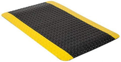 PRO-SAFE - 3' Long x 4' Wide, Dry Environment, Anti-Fatigue Matting - Black & Yellow, Vinyl with Vinyl Sponge Base, Beveled on 4 Sides - Americas Industrial Supply
