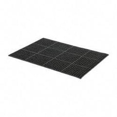 PRO-SAFE - 4' Long x 3' Wide, Dry/Wet Environment, Anti-Fatigue Matting - Black, SBR Rubber with Rubber Base - Americas Industrial Supply