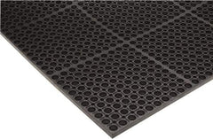 PRO-SAFE - 5' Long x 3' Wide, Dry/Wet Environment, Anti-Fatigue Matting - Black, SBR Rubber with Rubber Base - Americas Industrial Supply