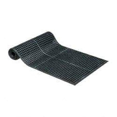 PRO-SAFE - 10' Long x 3' Wide, Dry/Wet Environment, Anti-Fatigue Matting - Black, Natural Rubber with Rubber Base - Americas Industrial Supply
