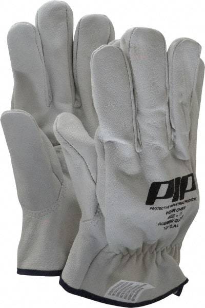 Novax - Class 00 & 0, Size 2XL (11), 10" Long, Grain Goatskin Leather Protector - Natural, Not for Electrical Protection (ASTM F696-02), Wear Over Rubber Insulating Gloves, ASTM F696-02 - Americas Industrial Supply