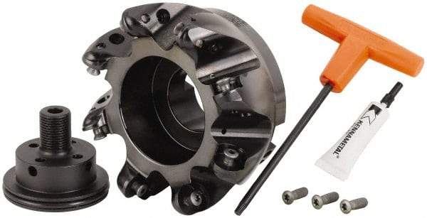 Kennametal - 8" Cut Diam, 12.7mm Max Depth, 2-1/2" Arbor Hole, 8 Inserts, RCGT 86... Insert Style, Indexable Copy Face Mill - BMD800 Cutter Style, 8,500 Max RPM, 2-1/2 High, Series KSRM - Americas Industrial Supply