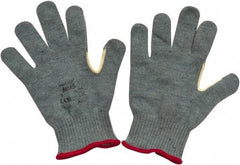 Ansell - Size S (7), ANSI Cut Lvl 4, Abrasion Lvl 2, Kevlar/Polycotton Cut Resistant Gloves - Kevlar/Poly/Cotton Lining, Knit Wrist, Gray, Paired - Americas Industrial Supply