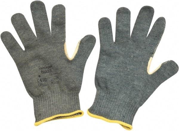 Ansell - Size M (8), ANSI Cut Lvl 4, Abrasion Lvl 2, Kevlar/Polycotton Cut Resistant Gloves - Kevlar/Poly/Cotton Lining, Knit Wrist, Gray, Paired - Americas Industrial Supply