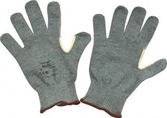 Ansell - Size L (9), ANSI Cut Lvl 4, Abrasion Lvl 2, Kevlar/Polycotton Cut Resistant Gloves - Kevlar/Poly/Cotton Lining, Knit Wrist, Gray, Paired - Americas Industrial Supply