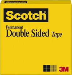 3M - 1" x 36 Yd Acrylate Adhesive Double Sided Tape - 3 mil Thick, Transparent - Americas Industrial Supply