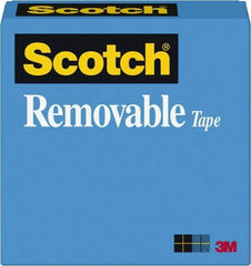 3M - 3/4" x 72 Yd Translucent Rubber Adhesive Transparent Tape - PVC Film Backing, 2.3 mil Thick - Americas Industrial Supply