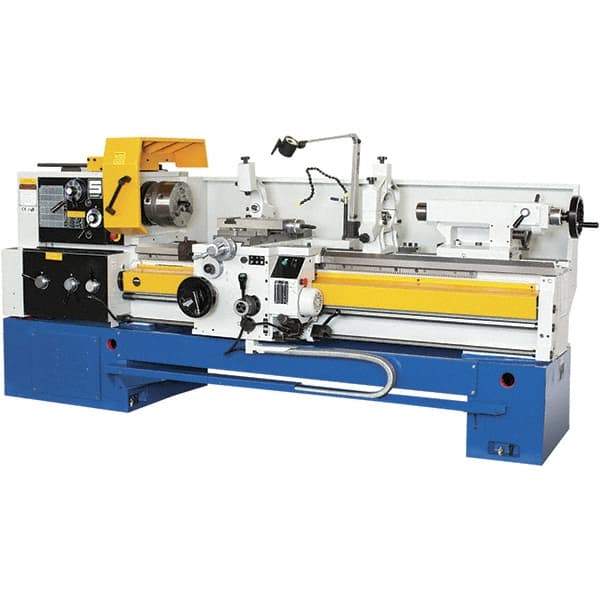 Summit - 18-1/4" Swing, 80" Between Centers, 120 Volt, Triple Phase Toolroom Lathe - 5MT Taper, 10 hp, 32 to 1,500 RPM, 3-1/8" Bore Diam, 44" Deep x 63" High x 134" Long - Americas Industrial Supply