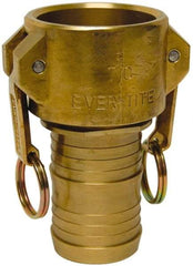 EVER-TITE Coupling Products - 2-1/2" Brass Cam & Groove Suction & Discharge Hose Female Coupler Hose Shank - Part C, 250 Max psi - Americas Industrial Supply