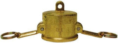 EVER-TITE Coupling Products - 2" Brass Cam & Groove Suction & Discharge Hose Dust Cap For Use with Adapters - Part DC, 350 Max psi - Americas Industrial Supply