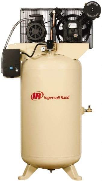 Ingersoll-Rand - 5 hp, 80 Gal Stationary Electric Vertical Air Compressor - Three Phase, 175 Max psi, 14 CFM, 460 Volt - Americas Industrial Supply