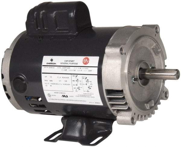 US Motors - 2 Max hp, 1,800 Max RPM, Cap Start-Cap Run Electric AC DC Motor - 115/208-230 V Input, Single Phase, 56HC Frame, 5/8" Shaft Diam, C-Face/Base Mount, ODP Enclosure - Americas Industrial Supply