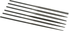 PFERD - 6 Piece Needle Pattern File Set - 5-1/2" Long, 2 Coarseness, Set Includes Flat, Hand, Three Square, Round, Half Round, Square - Americas Industrial Supply