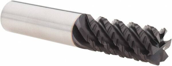 Guhring - 5/8" Diam, 1-1/4" LOC, 6 Flute Solid Carbide Corner Chamfer Roughing End Mill - FIREX Finish, 3-1/2" OAL, 5/8" Shank Diam, Single End, 45° Helix - Americas Industrial Supply