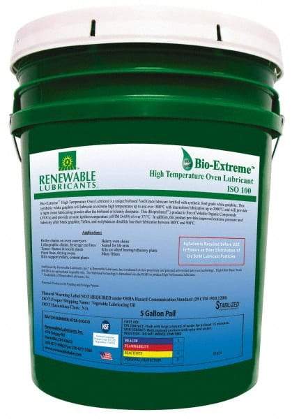 Renewable Lubricants - 5 Gal Pail Synthetic/Graphite Lubricant - White, -28°F to 2,000°F, Food Grade - Americas Industrial Supply