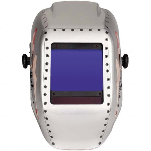 Jackson Safety - 3-1/4" Window Width x 4" Window Height, 9 to 13 Shade Auto-Darkening Lens, Fixed Front Welding Helmet - Graphics on Helmet Arc Angel Design, Thermoplastic Amber Lens - Americas Industrial Supply