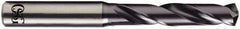 OSG - 12.4mm 140° Spiral Flute Solid Carbide Screw Machine Drill Bit - WD1 Finish, Right Hand Cut, 60mm Flute Length, 107mm OAL, Straight Shank, Through Coolant - Americas Industrial Supply