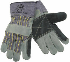 MCR Safety - Size L Cowhide Work Gloves - Uncoated, Safety Cuff, Green/Blue, Paired - Americas Industrial Supply