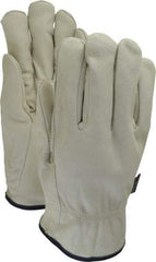 MCR Safety - Size XL Grain Cowhide Work Gloves - For Work & Driver, Uncoated, Slip-On Cuff, Tan, Paired - Americas Industrial Supply