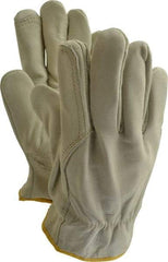 MCR Safety - Size 2XL Grain Cowhide Work Gloves - For Work & Driver, Uncoated, Slip-On Cuff, Tan, Paired - Americas Industrial Supply