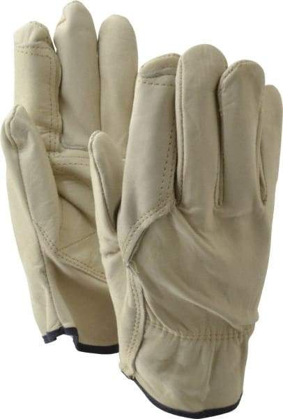MCR Safety - Size XL Grain Cowhide Work Gloves - For Work & Driver, Uncoated, Slip-On Cuff, Tan, Paired - Americas Industrial Supply
