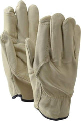 MCR Safety - Size XL Grain Cowhide Work Gloves - For Work & Driver, Uncoated, Slip-On Cuff, Tan, Paired - Americas Industrial Supply