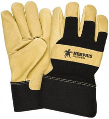 MCR Safety - Size S Grain Pigskin Work Gloves - Uncoated, Safety Cuff, Tan, Paired - Americas Industrial Supply