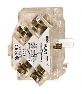 Square D - NO/NC, Multiple Amp Levels, Electrical Switch Contact Block - 125 VAC and 240 VAC, Screw Terminal, 30mm Hole, For Use with 9001K/SK - Americas Industrial Supply