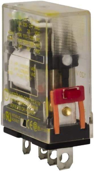 Square D - 1 hp at 240 Volt & 1/2 hp at 120 Volt, Electromechanical Plug-in General Purpose Relay - 12 Amp at 240 VAC, SPDT, 120 VAC at 50/60 Hz - Americas Industrial Supply