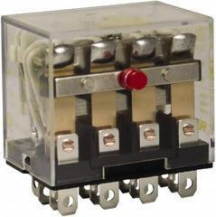 Square D - 1/2 hp at 120 Volt & 3/4 hp at 240 Volt, Electromechanical Plug-in General Purpose Relay - 10 Amp at 250 VAC, 4PDT, 24 VAC at 50/60 Hz - Americas Industrial Supply