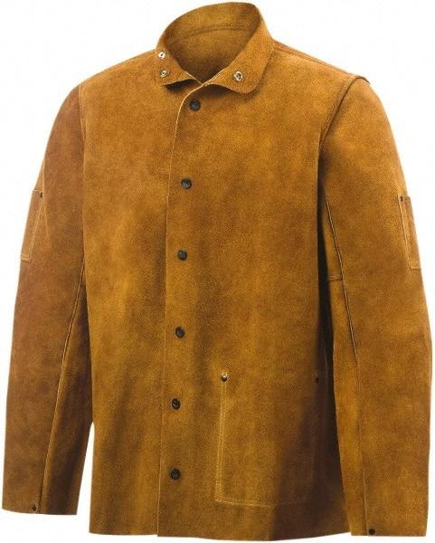 Steiner - Size 6XL Welding Jacket - Brown, Cowhide, Snaps Closure - Americas Industrial Supply