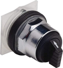 Schneider Electric - 30mm Mount Hole, 3 Position, Knob and Pushbutton Operated, Selector Switch Only - Black, Maintained (MA), without Contact Blocks, Weatherproof and Dust and Oil Resistant - Americas Industrial Supply