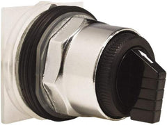 Schneider Electric - 30mm Mount Hole, 3 Position, Knob and Pushbutton Operated, Selector Switch Only - Black, Momentary (MO), without Contact Blocks, Weatherproof and Dust and Oil Resistant - Americas Industrial Supply