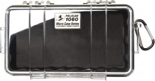 Pelican Products, Inc. - 5-9/16" Wide x 2-5/8" High, Clamshell Hard Case - Clear/Black, Polycarbonate - Americas Industrial Supply