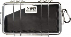 Pelican Products, Inc. - 5-9/16" Wide x 2-5/8" High, Clamshell Hard Case - Clear/Black, Polycarbonate - Americas Industrial Supply