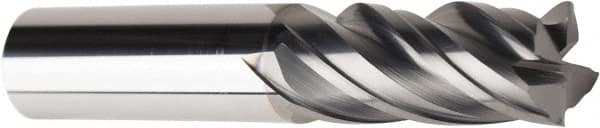 American Tool Service - 5/8", 1-1/2" LOC, 5/8" Shank Diam, 3-1/2" OAL, 4 Flute, Solid Carbide Square End Mill - Single End, AlCrN Finish, Spiral Flute, Variable° Helix, Centercutting, Right Hand Cut, Right Hand Flute - Americas Industrial Supply