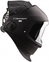 3M - 4-1/4" Window Width x 2-3/4" Window Height, 5, 8 to 13 Shade Auto-Darkening Lens, Front Lift Welding Helmet - Black/Gray PPA Clear/Green Lens - Americas Industrial Supply