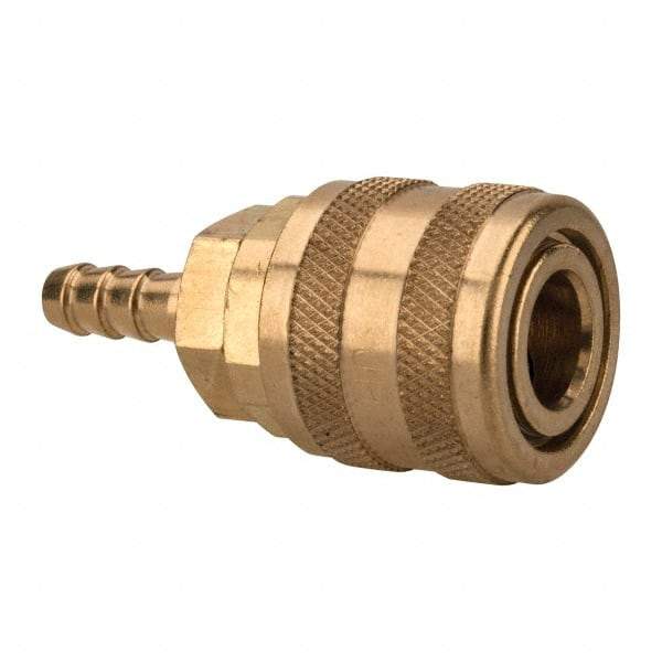 Value Collection - Hose Barb ARO Pneumatic Hose Coupler - Brass, 1/4" Body Diam, 1/4" Hose ID - Americas Industrial Supply