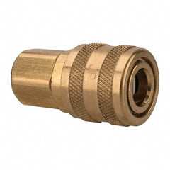Value Collection - 3/8 Female NPT ARO Pneumatic Hose Coupler - Brass, 1/4" Body Diam, 3/8" Hose ID - Americas Industrial Supply